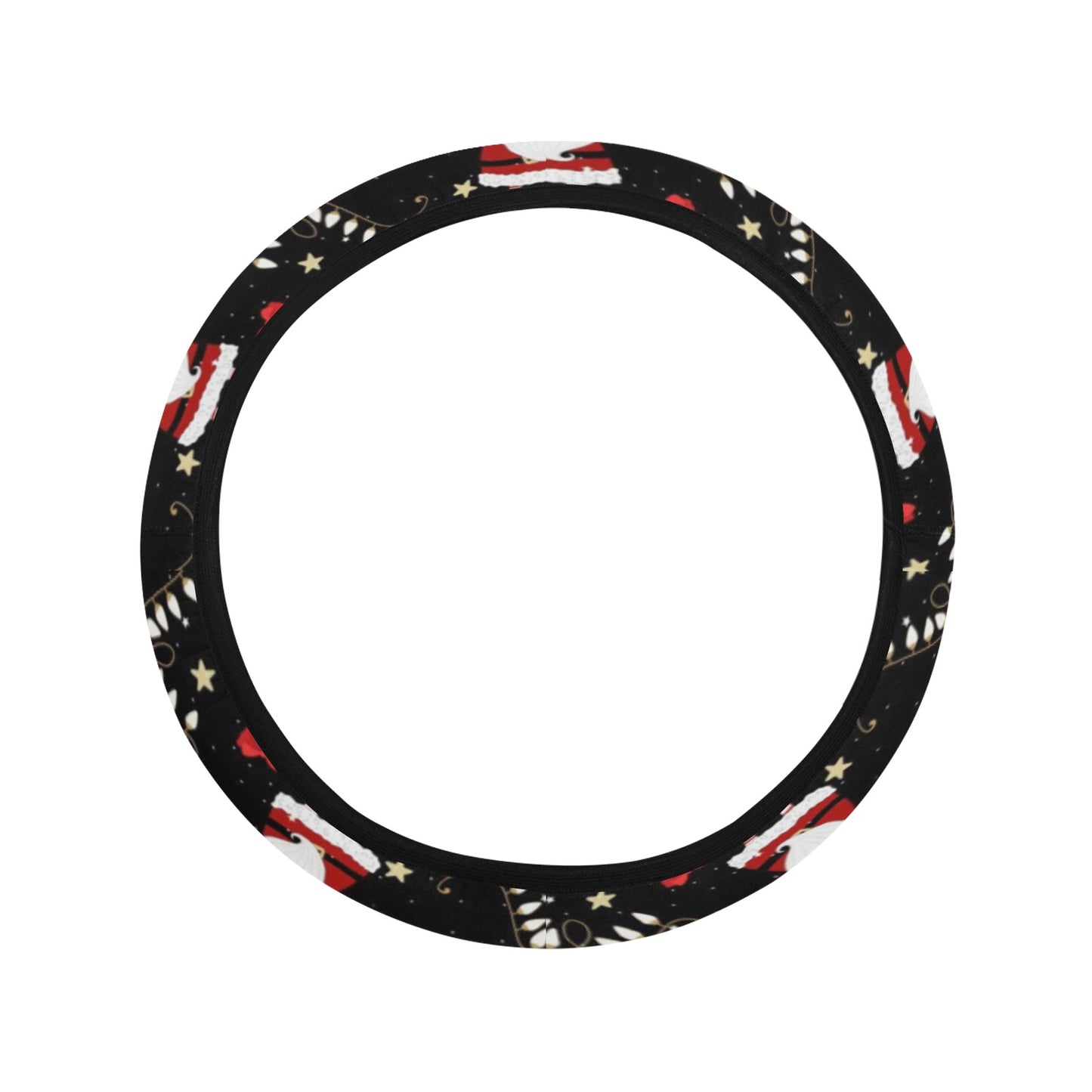 Santa Christmas Themed Print Design LKS307 Steering Wheel Cover with Elastic Edge
