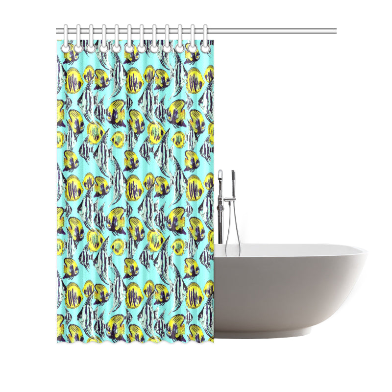 Angelfish Pattern Print Design 02 Shower Curtain