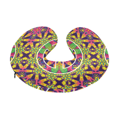 Peace Sign Pattern Print Design A04 U-Shaped Travel Neck Pillow
