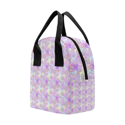 Unicorn Rainbow Star Heart Print Insulated Lunch Bag