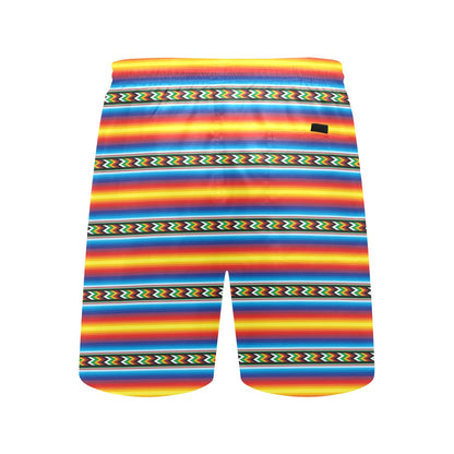 Mexican Blanket ZigZag Print Pattern Men's Swim Trunks Beach Shorts