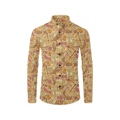 Hippie Print Design LKS305 Men's Long Sleeve Dress Shirt