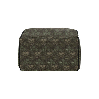 Skull Camo Style Print Design LKS308 Diaper Bag Backpack