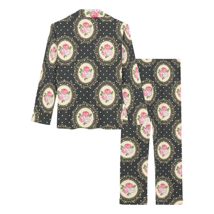 Rose Pattern Print Design RO015 Women's Long Pajama Set
