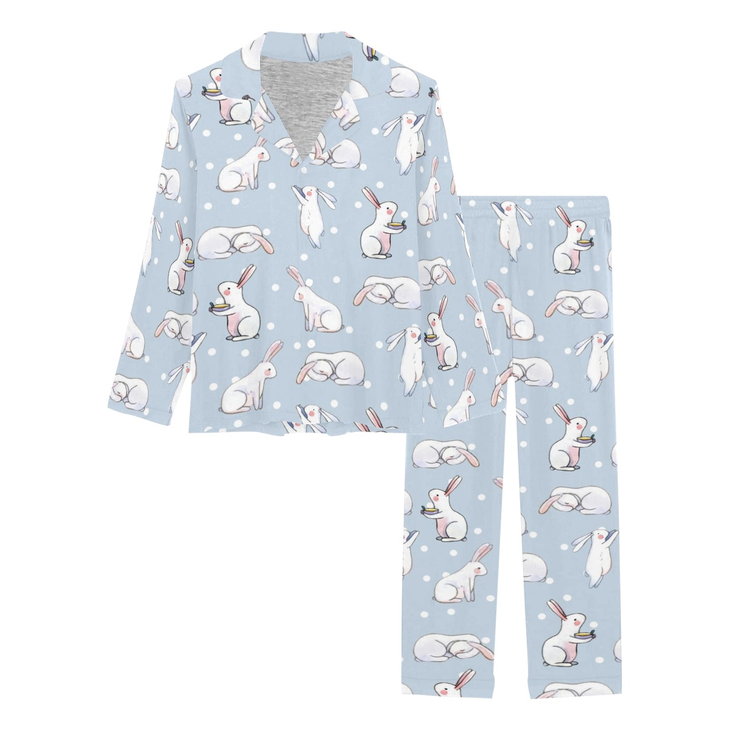 Rabbit Pattern Print Design RB06 Women's Long Pajama Set