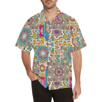 Patchwork Print Design LKS402 Men's Men's Hawaiian Shirt