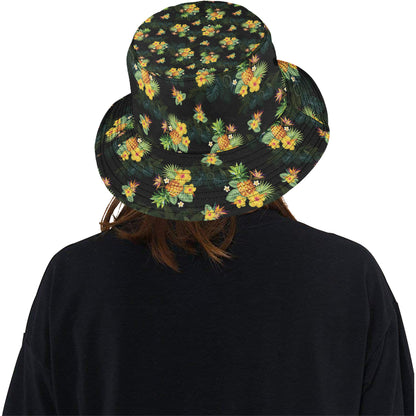 Pineapple Tropical Flower Print Pattern Unisex Bucket Hat
