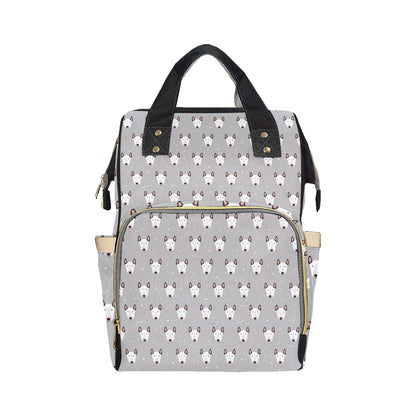 Bull Terrier Head Print Pattern Diaper Bag Backpack