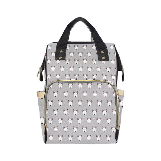 Bull Terrier Head Print Pattern Diaper Bag Backpack
