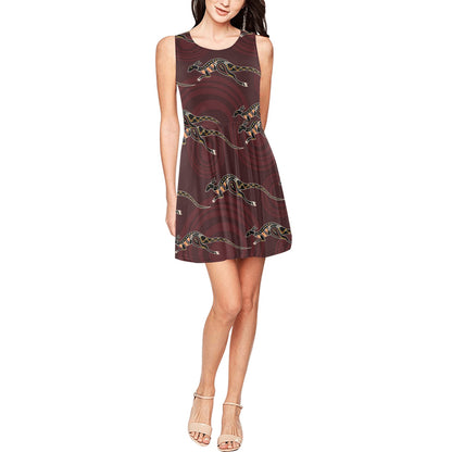 Kangaroos Pattern Print Design 05 Sleeveless Dress