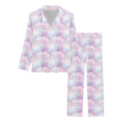 Aquarius Zodiac Pattern Print Design 01 Women's Long Pajama Set
