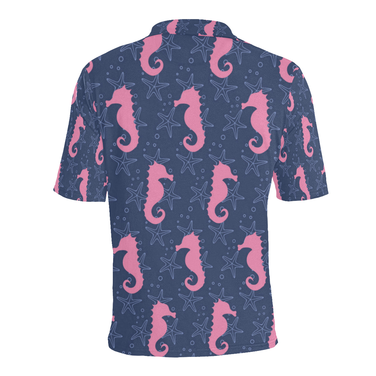 SeaHorse Pink Pattern Print Design 02 Men Polo Shirt