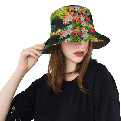 Amaryllis Pattern Print Design AL07 Unisex Bucket Hat