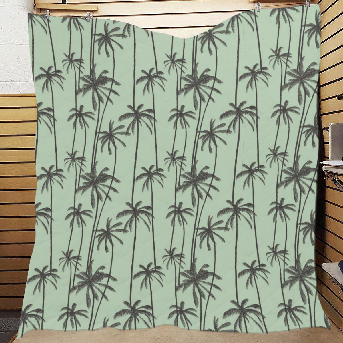Palm Tree Pattern Print Design A04 Premium Quilt