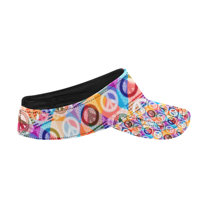 Peace Sign Patchwork Design Print Unisex Sun Visor