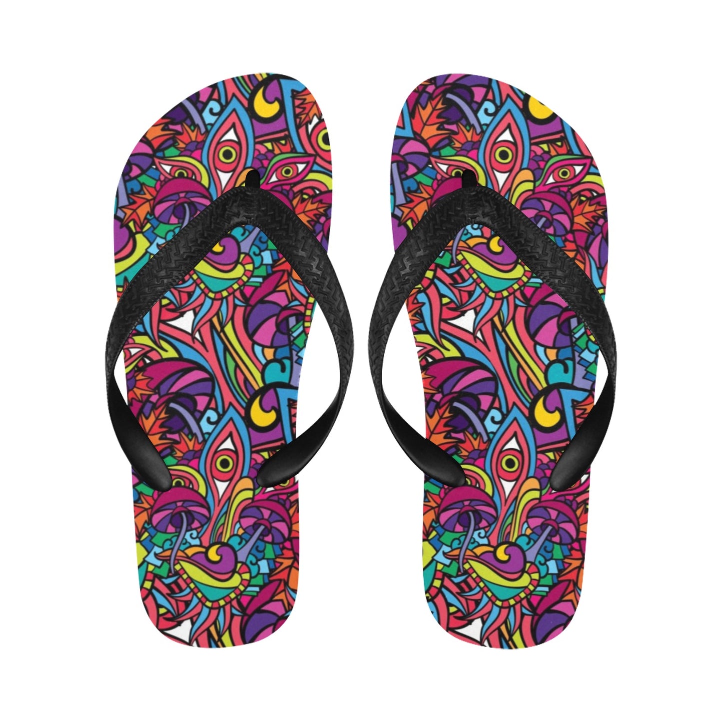 Trippy Print Design LKS302 Flip Flops