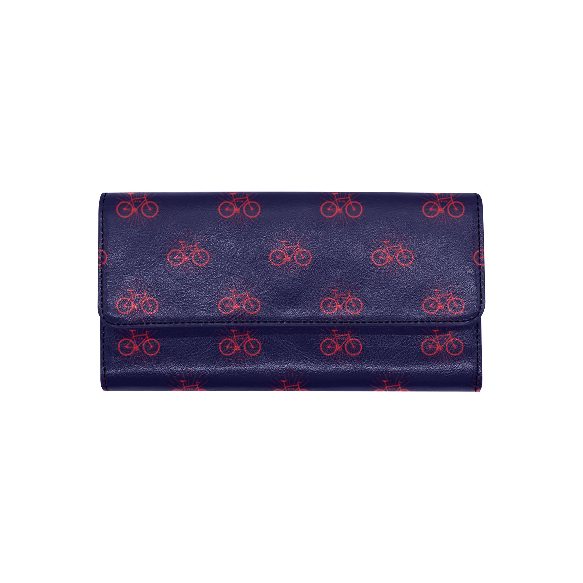 Bicycle Pattern Print Design 01 Women's Trifold Wallet