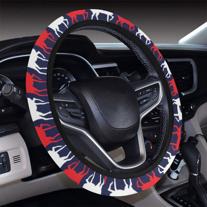 Reindeer Print Design LKS404 Steering Wheel Cover with Elastic Edge