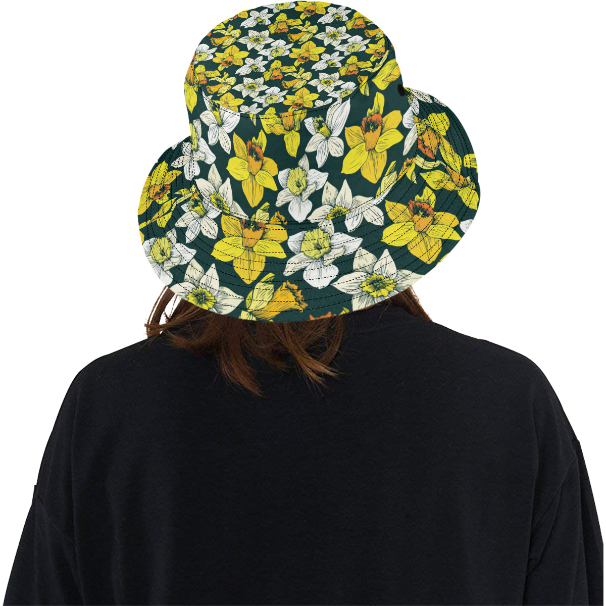 Daffodils Pattern Print Design DF02 Unisex Bucket Hat