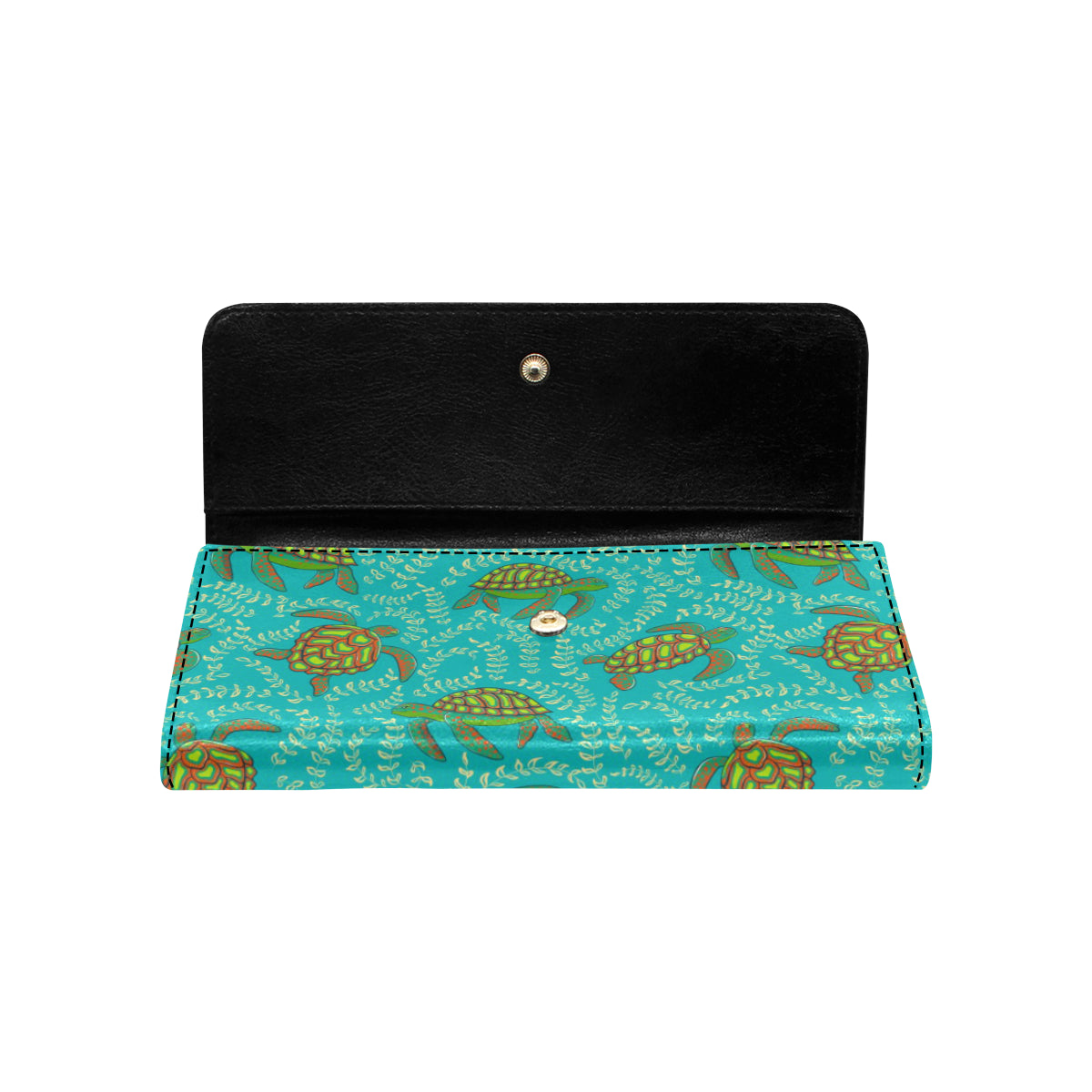 Sea Turtle Pattern Print Design T010 Women's Trifold Wallet