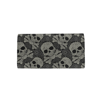 Paisley Skull Pattern Print Design A01 Women's Trifold Wallet