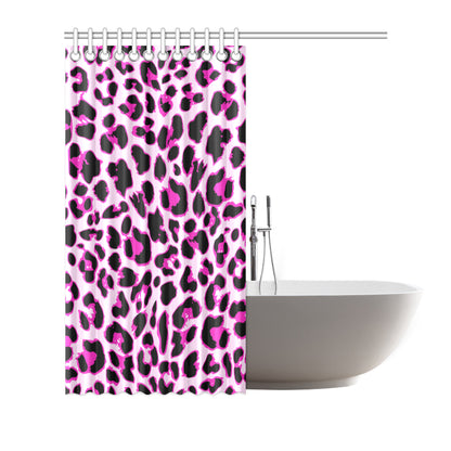 Pink Leopard Print Shower Curtain