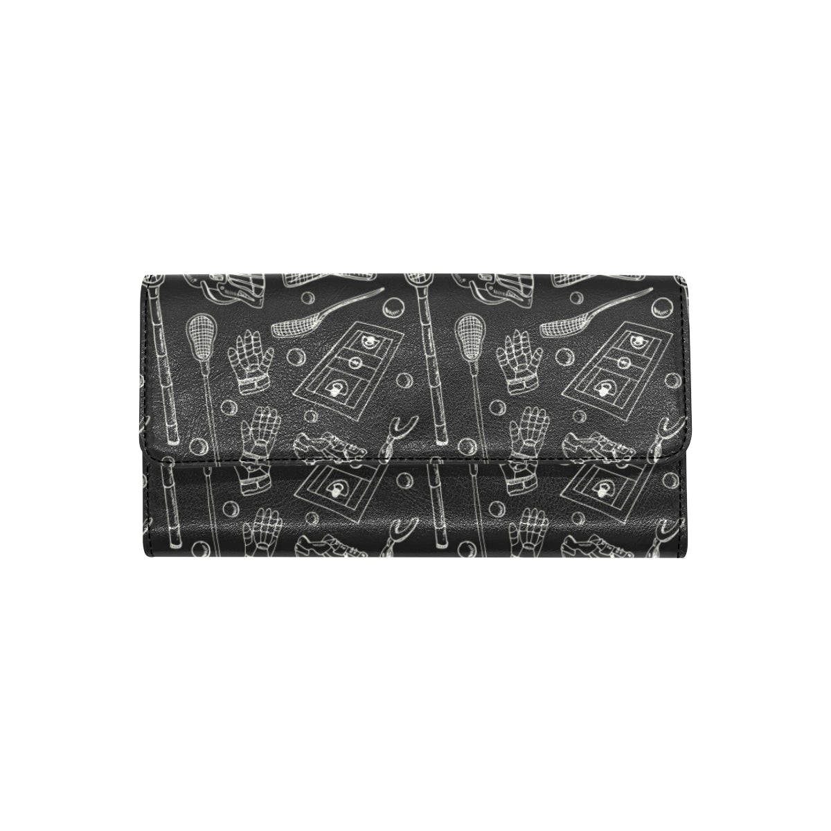 Lacrosse Pattern Print Design 01 Women's Trifold Wallet