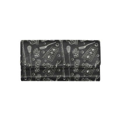 Lacrosse Pattern Print Design 01 Women's Trifold Wallet