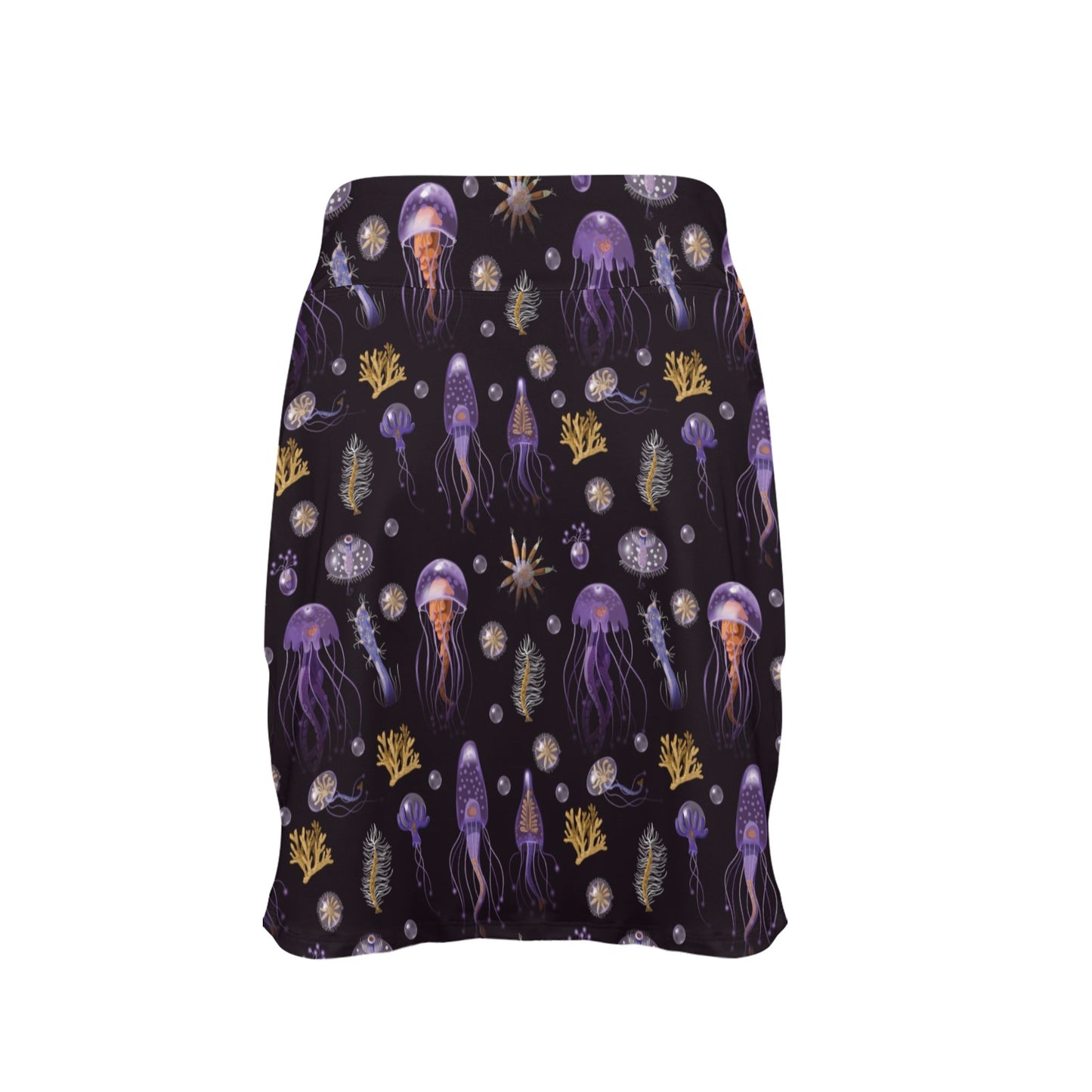 Seaweed With Jelly Fish Print Design LKS305 17" Golf & Pickleball Skort with Pockets
