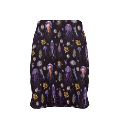 Seaweed With Jelly Fish Print Design LKS305 17" Golf & Pickleball Skort with Pockets