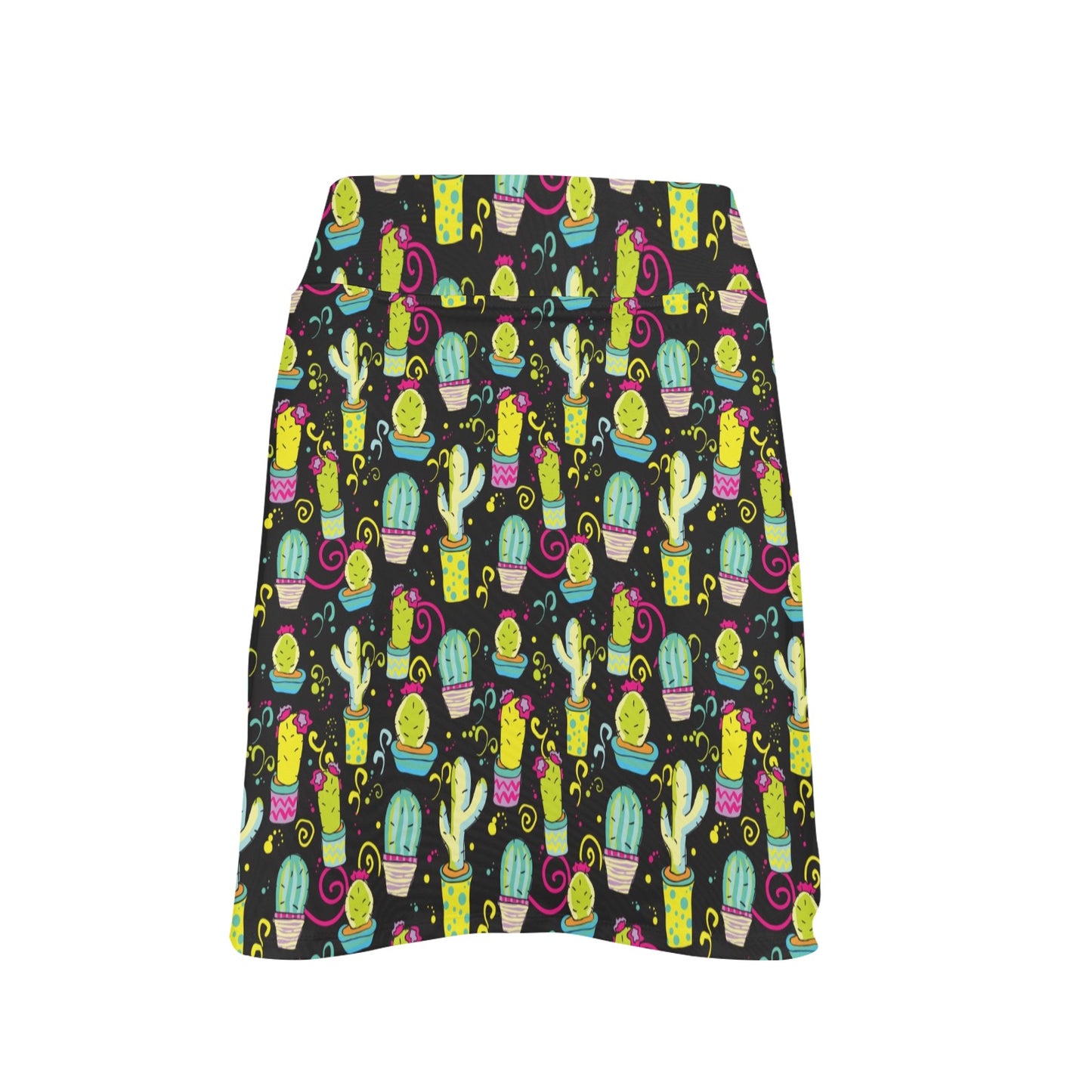 Cactus Neon Style Print Pattern 17" Golf & Pickleball Skort with Pockets