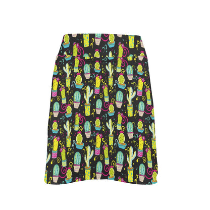 Cactus Neon Style Print Pattern 17" Golf & Pickleball Skort with Pockets