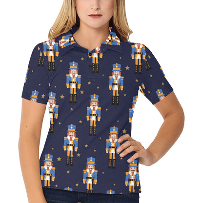 Nutcracker Pattern Print Design A04 Women's Polo Shirt