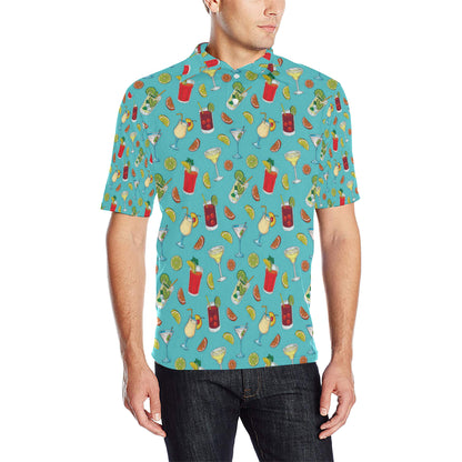 Cocktail Pattern Print Design 05 Men Polo Shirt