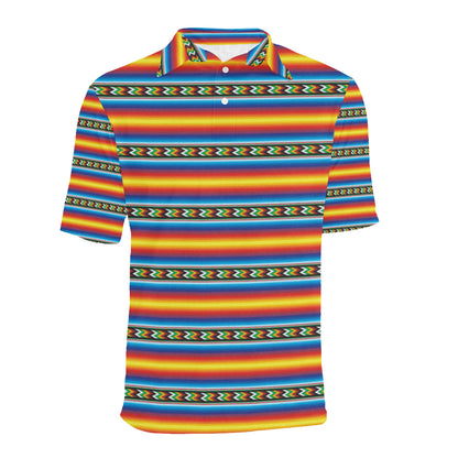 Mexican Blanket ZigZag Print Pattern Men Polo Shirt