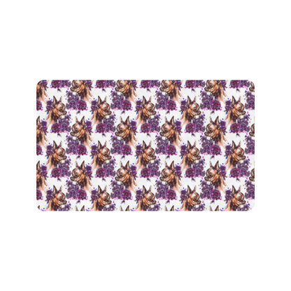 Chihuahua Purple Floral Rubber Doormat
