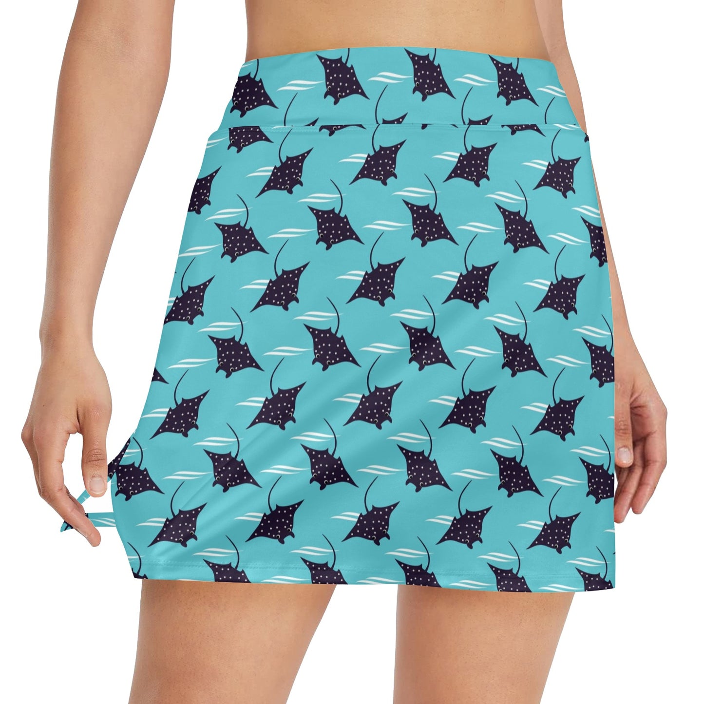 Manta Ray Print Design LKS403 17" Golf & Pickleball Skort with Pockets