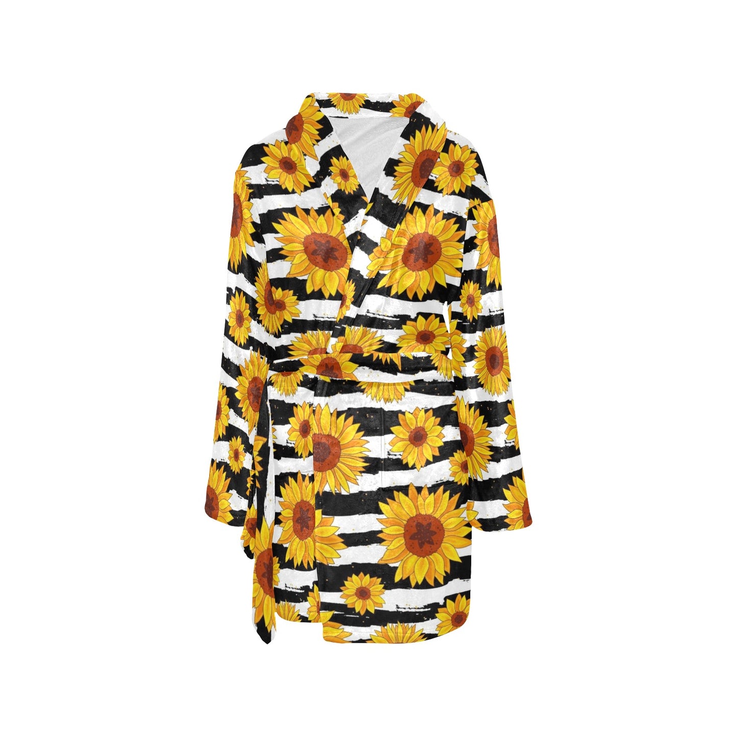 Sunflower Pattern Print Design SF010 Women's Fleece Robe