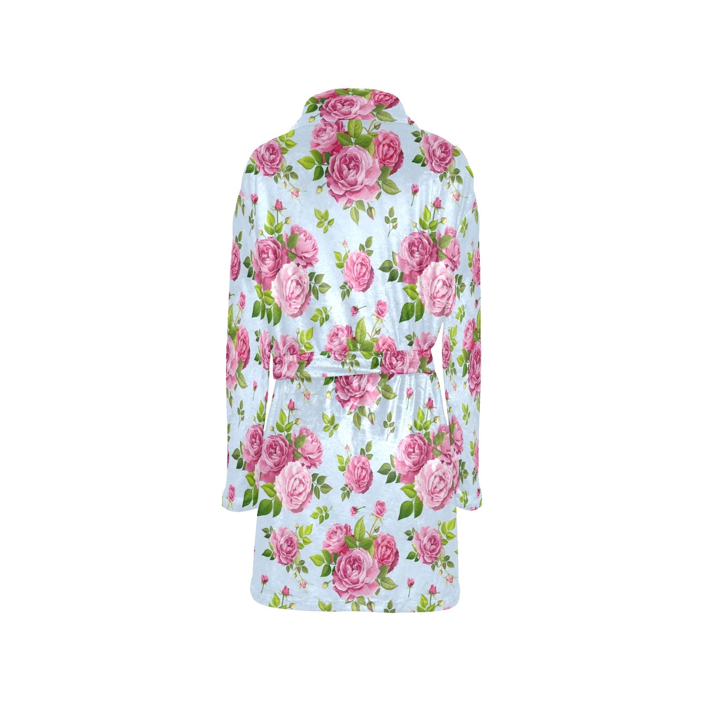 Rose Pink Pattern Print Design RO08 Women's Fleece Robe