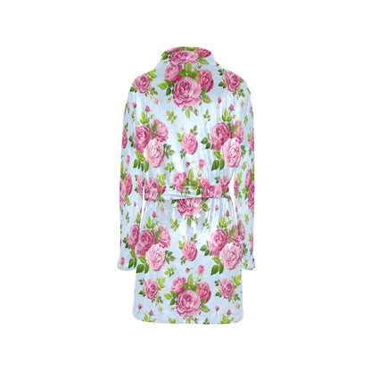 Rose Pink Pattern Print Design RO08 Women's Fleece Robe