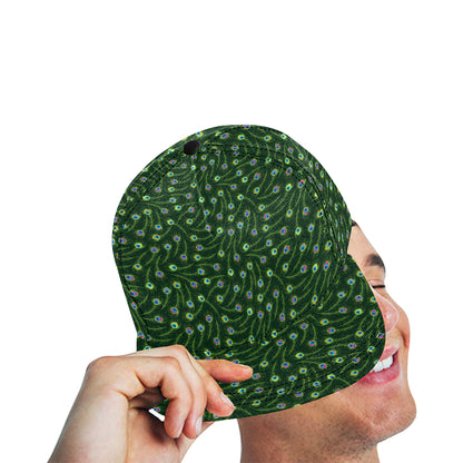 Peacock Feather Green Design Print Snapback Cap
