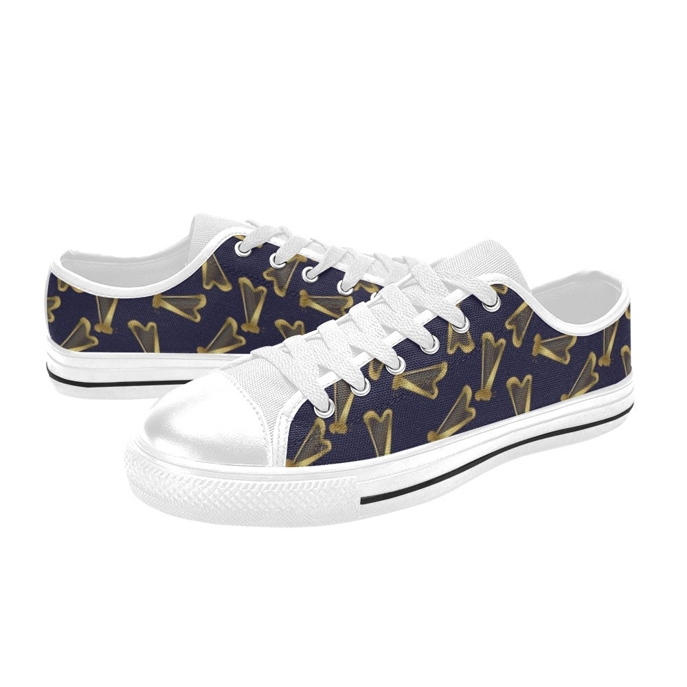 Harp Print Design LKS401 Women's White Low Top Shoes