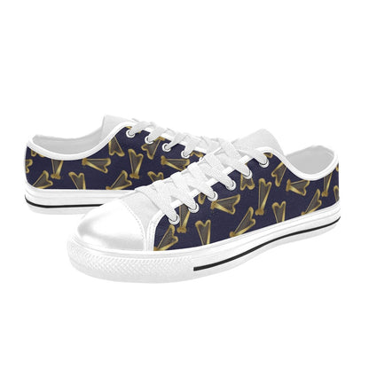 Harp Print Design LKS401 Women's White Low Top Shoes