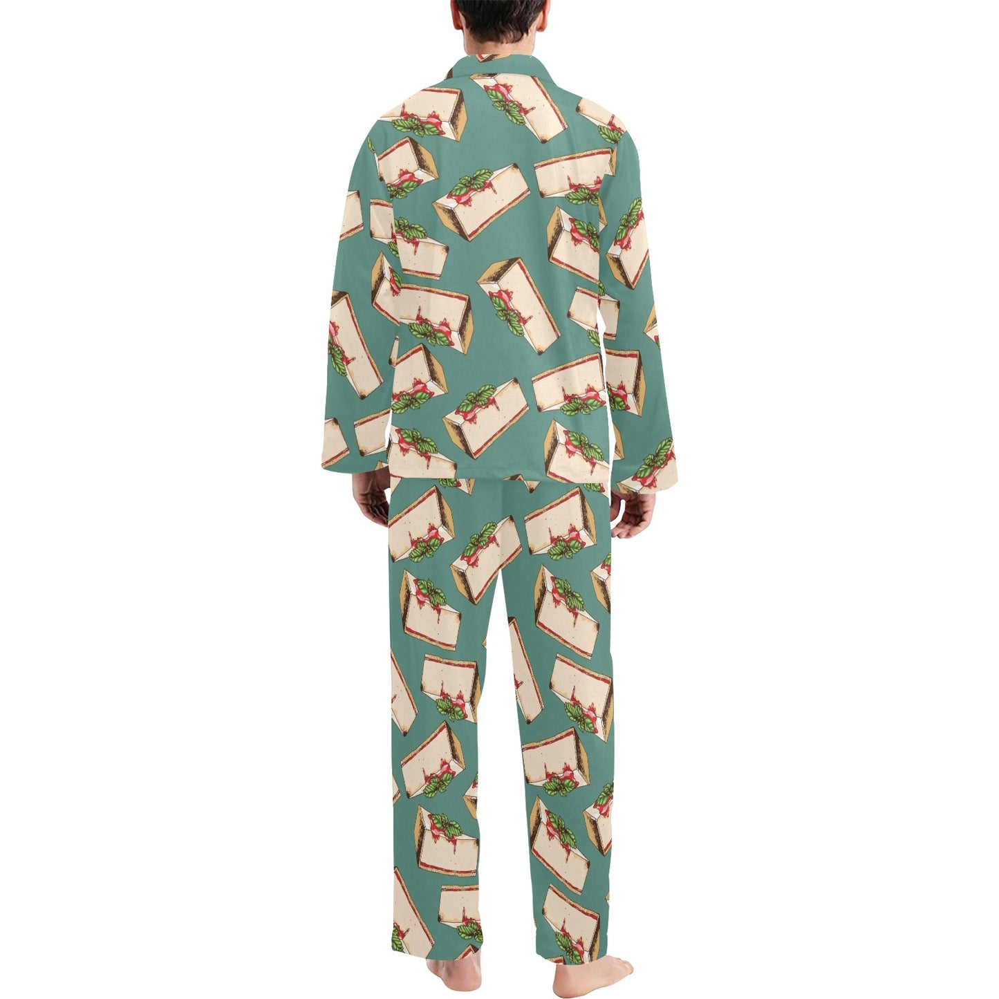 Cheesecake Pattern Print Design CK02 Men's Long Pajama Set