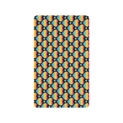 Rainbow Heart Print Pattern Rubber Doormat