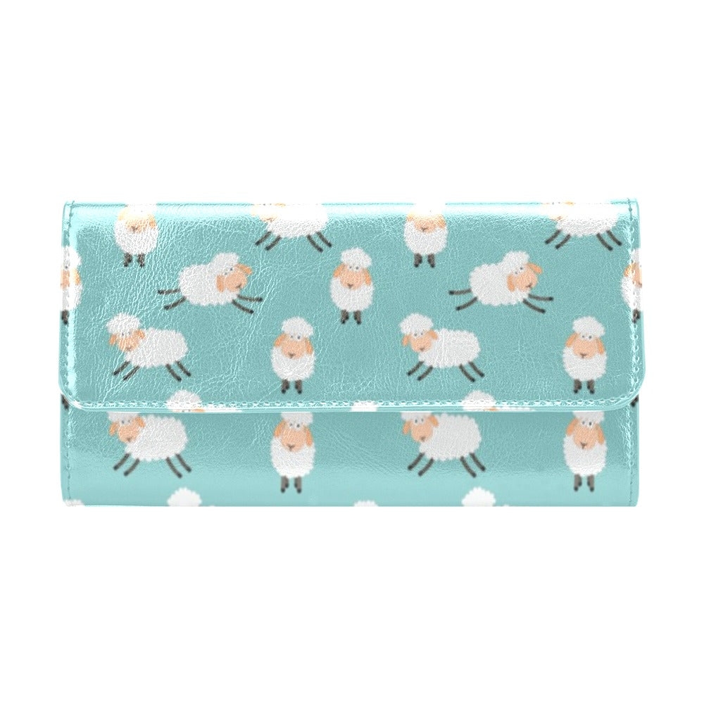 Sheep Print Design LKS406 Women's Trifold Wallet