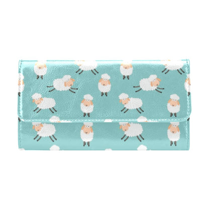 Sheep Print Design LKS406 Women's Trifold Wallet
