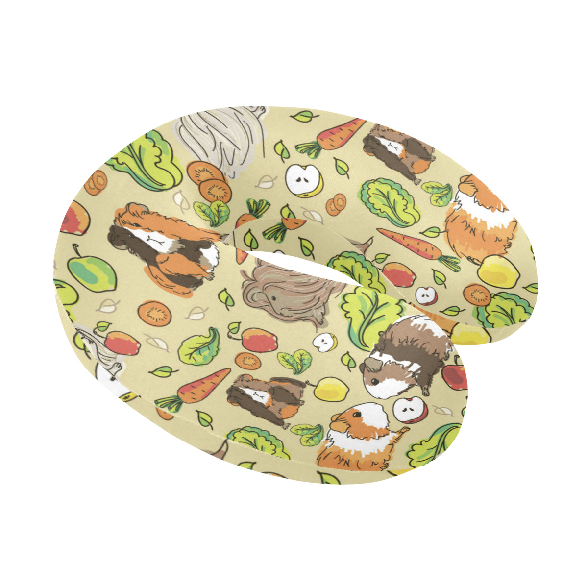 Guinea Pig Pattern Print Design 02 U-Shaped Travel Neck Pillow