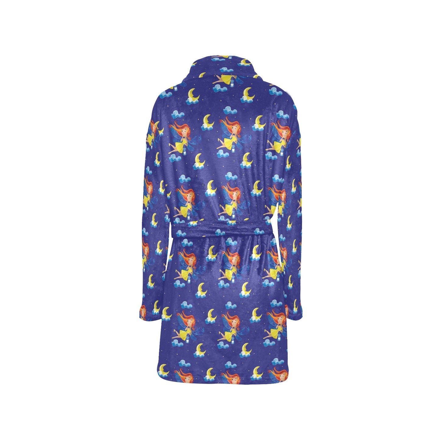 Fairy with Moon Print Pattern Women's Fleece Robe