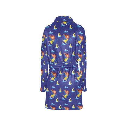 Fairy with Moon Print Pattern Women's Fleece Robe